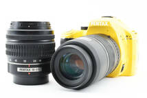 Pentax K-x Digital Camera Yellow Color ダブルレンズセット #2095372 _画像2