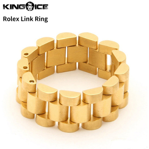 【リングサイズ US11】King Ice キングアイス リング 指輪 ロレックスリンク ゴールド Rolex Link Ring メンズ 男性 アクセサリー