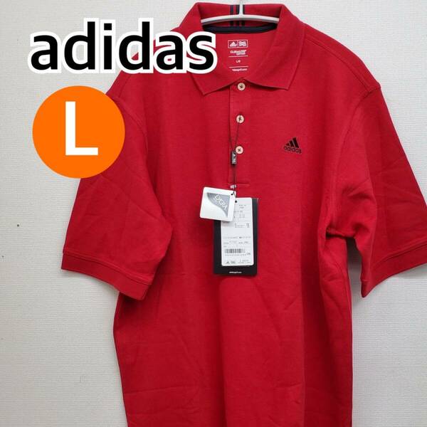 【新品】adidas アディダス トップス ポロシャツ 半袖 カットソー レッド系 メンズ Lサイズ【CT236】