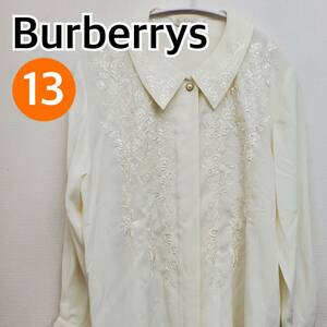 Burberrys バーバリー シャツ ブラウス 長袖 トップス 花柄 ホワイト系 レディース 13サイズ【CT255】