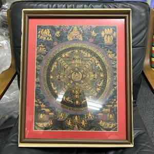 Art hand Auction 曼荼羅 仏教美術 仏画 マンダラ 長期保管品 絵画 肉筆 インテリア, 彫刻, オブジェ, 東洋彫刻, 仏像