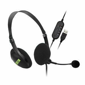 usb ヘッドセット テレワーク ミュート機能付 両耳 ボイスチャット マイク ヘッドフォン PC Windows Mac対応 ヘッドホン el-headset