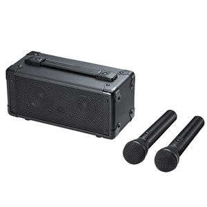 サンワサプライ SANWA　拡声器スピーカー　ワイヤレスマイク2本付き・電池・AC電源両対応・収納バッグ付き　MM-SPAMP7
