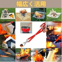 薪ばさみ たき火 キャンプ BBQトング 炭ばさみ バーベキュー 薪つかみ 炭トング グリル tec-makibasami_画像3