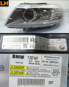 B/AE25■BMW E90 320i LBA-PG20 (3シリーズ 2011y後期/LCI)■左ヘッドライト LH 7202585 (純正HID キセノン E91)■詳細画像リンク先参照