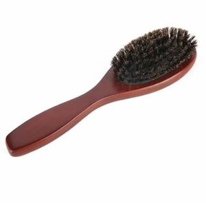 . brush wooden natural hair care repairs organic Brown natural wool hair brush natural material health dark brown 