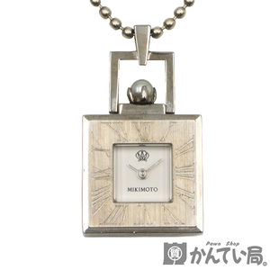 19380 MIKIMOTO【ミキモト】JAL限定 ペンダントウォッチ ネックレス 時計 1Pパール 925 レディース NNS-8018PF【中古】USED-B