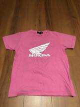 ●HONDA ホンダウイング Tシャツ 130サイズ USED ピンク_画像1