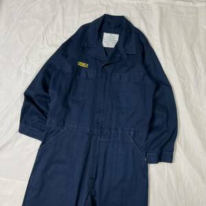 00s 00年代 US NAVY COVERALL UTILITY ツナギ オールインワン つなぎ カバーオール ユーティリティ ネイビー 紺 42 古着