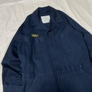 00s 00年代 US NAVY COVERALL UTILITY ツナギ オールインワン つなぎ カバーオール ユーティリティ ネイビー 紺 42 古着の画像5