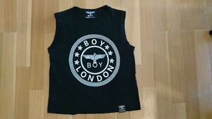 BOYLONDON ボーイロンドン イーグルロゴ ノースリーブ Tシャツ フリーサイズ 黒色 ロックファッション パンク ロック ユニセックス