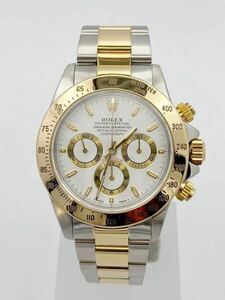 美品 ROLEX ロレックス 16523 デイトナ YG×SS ホワイト文字盤 自動巻 腕時計 メンズ W番 正規真贋品