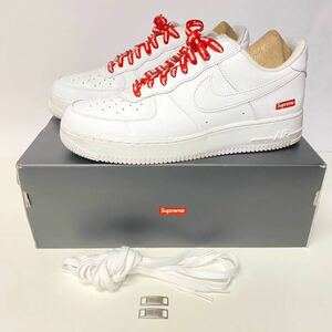 良品　NIKE　ナイキ　シュプリーム × ナイキ エアフォース1 ロー ホワイト　Supreme × Nike Air Force 1 Low 　CU9225-100 27cm 