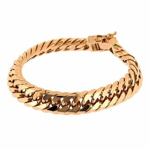 [ free shipping ][ genuine article ] attention *750*K18PG* flat bracele *6 surface double * pink gold * arm circumference approximately 20cm* approximately 101.9g* men's * washing ending *