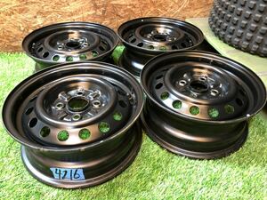 鉄チンホイール 13inch 5j+40 PCD100 4穴 鉄 テツ スチールホイール