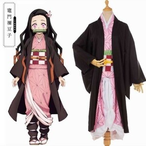 新品 COSPLAY 鬼滅の刃 竈門 禰豆子（かまど ねずこ）コスプレ衣装セット 大人　コスチューム　サイズS 即発送