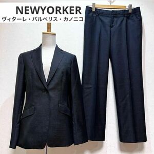 NEWYORKER 高級生地 カノニコ セットアップ パンツスーツ L〜XL テーラードジャケット スラックス