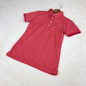 【プーマ】ゴルフウェア　半袖　L　赤　ピンク　ワンポイント刺繍　ストレッチ　ポロシャツ　トップス　レディース　puma