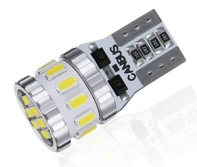 ［送料無料］T10 LED 18連 ホワイト 爆光 単品 １個 キャンセラー内蔵 車検対応 DC12V自動車専用 ポジション/ナンバー灯/室内灯