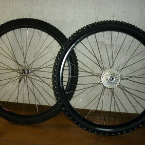 アラヤ ARAYA JAPAN CV-7 26×1.50 HE ホイール 前後セット カセット 7速 ハブ SHIMANO DEORE DX クイックリリース付 MTB 160サイズの画像1