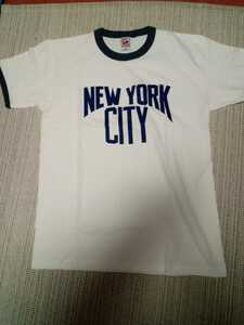 新品未使用ロックTシャツ！John Lennon　”NEW YORK CITY”マーク入リンガーTシャツTHE BEATLESジョンレノン　Lサイズ