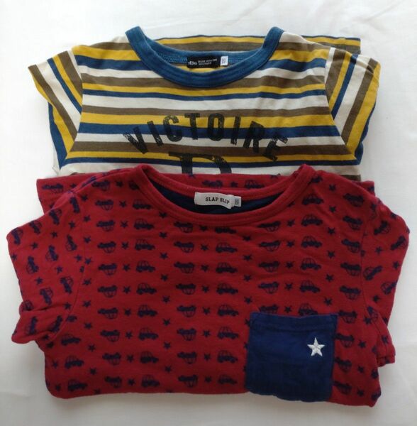 【Size120】 長袖Tシャツ2枚組☆BeBe☆SLAPSLIP☆