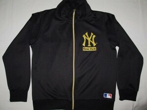 ★古着 MLB New York Yankees ニューヨーク ヤンキース トラックジャケット ジャージ 150 黒 KIDS キッズ 子供服 メジャーリーグ 野球★