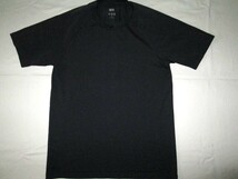 ★古着 日焼けの変色有り 2022年 UNIQLO ユニクロ ドライEXクルーネックTシャツ（半袖）M 09.BLACK ブラック 黒 超速乾機能 通気性 2点★_画像3