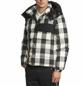 28万3800円　20AW　モンクレール チェック ナイロン ダウンジャケット MONCLER 国内正規品 #A7