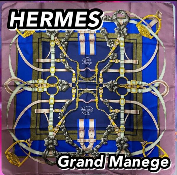 HERMES エルメス　カレ90 Grand Manege 大調教術　シルク100% 新品、未使用、保管品