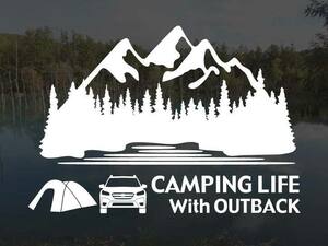 アウトバック BT CAMPING LIFE With OUTBACK ステッカー Lサイズ アウトドア キャンプ シール デカール