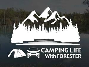 フォレスター SJ 後期 CAMPING LIFE With FORESTER ステッカー Lサイズ アウトドア キャンプ シール デカール