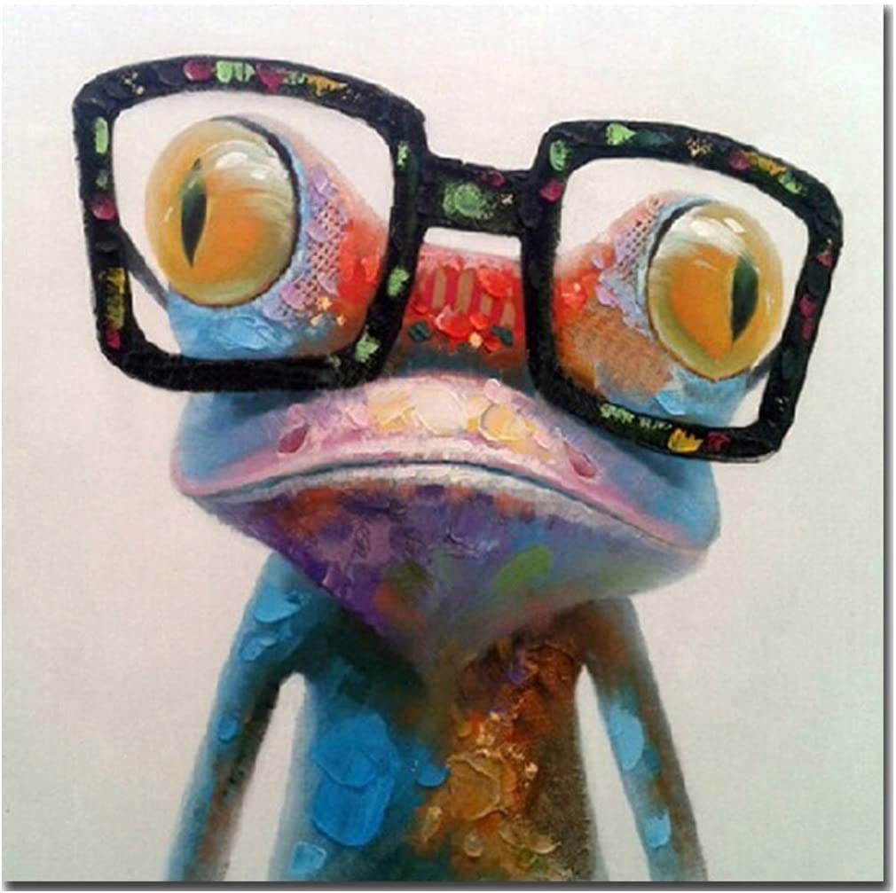 現代アート 手書き 肉筆 手描き カエル 蛙 絵画 アートパネル 絵 新品 40x40cm, 美術品, 絵画, その他