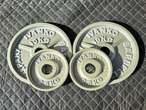 IVANKO OMK Mシリーズ プレートセット 25㌔ (10kgx2) (2.5kgx2) [イヴァンコ オリンピック シャフト穴系50mm 50φ トレーニング ウェイト]