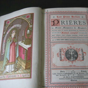 ★アンティーク品★革製エンボス背表紙の素敵な祈祷書 本 1892年! les plus belles prieres フランスの画像7