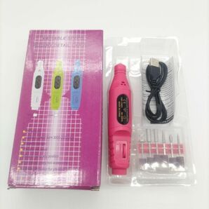 【お買い得♪】ピンク ミニルーターセット USB リューター ビット ネイル DIY バリ取り ルーター ネイルオフの画像6