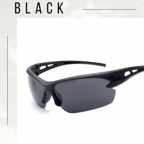 【大人気♪】スポーツサングラス ＵＶ４００対応 自転車 ランニング ゴルフ 紫外線カット 男女兼用 サングラス  偏光 黒の画像1