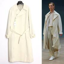 LEMAIRE 22SS 新品 soft coat XS almond milk クリストフ・ルメール トレンチコート スプリングコート ステンカラー ユニセックス 元HERMES_画像1