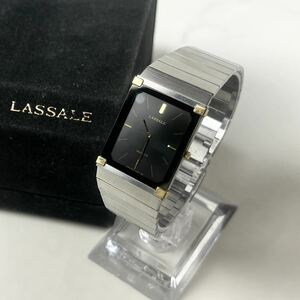【実働】 SEIKO セイコー LASSALE ラサール スクエア 黒文字盤 2F50-5109 メンズ 腕時計 クォーツ ウォッチ 時計 箱付き 稼働品