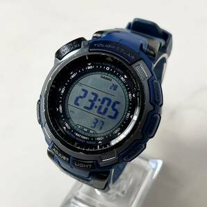 【実働】 CASIO PROTREK PRG-110CJ プロトレック カシオ デジタル ソーラー 腕時計 ウォッチ 電波ソーラー メンズ 稼働 ブルーの画像1