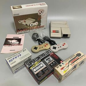 貴重 1円〜 Nintendo 任天堂 ファミリーコンピュータ AV仕様 ニューファミコン 本体 フルセット スーパーコントローラー 現状品