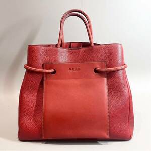 極美品 DELVAUX デルボー デルヴォー レザー ハンドバッグ レッド