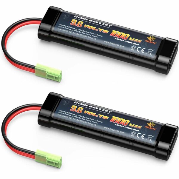 1600mAh 東京マルイ 電動ガン 互 バッテリー Melasta 9.6V ニッケル水素バッテリー 2本入