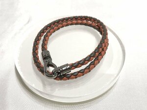 #[YS-1] condition excellent # Tod's Tod*s 2 ream bracele bangle # mesh orange series × brown group [ including in a package possibility commodity ]#D