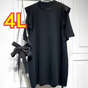 大きいサイズ　ぽっちゃりサイズ　4L 3XL 黒ワンピース