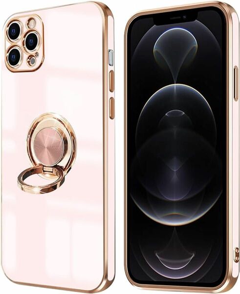 iPhone 12 Pro Max ケース リング カバー 6.7インチ　ピンク