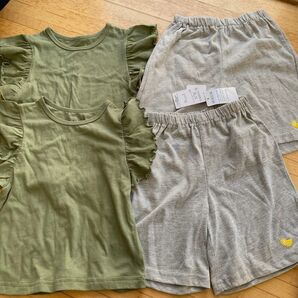 4末削除※新品未使用タグ付き※双子ちゃんに! 半袖 トップス ハーフパンツ 計4枚セット 100cm 95cm