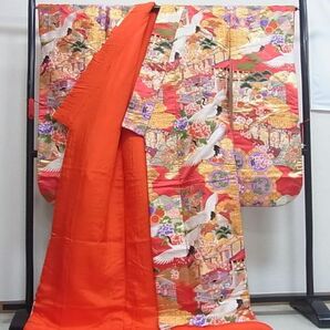 みんなの着物屋さん★色打掛 唐織 総刺繍 飛鶴吉祥花文 金糸 正絹★181の画像4