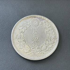 1円〜 貿易銀 明治8年 アンティークコレクションコイン 日本古銭 銀貨 比重確認済み 管理AA-13の画像1