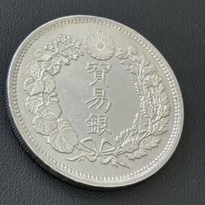 1円〜 貿易銀 明治8年 銀貨 明治銀貨 古銭 コレクションコイン 古銭銀貨 比重確認済み 管理AA-16の画像2